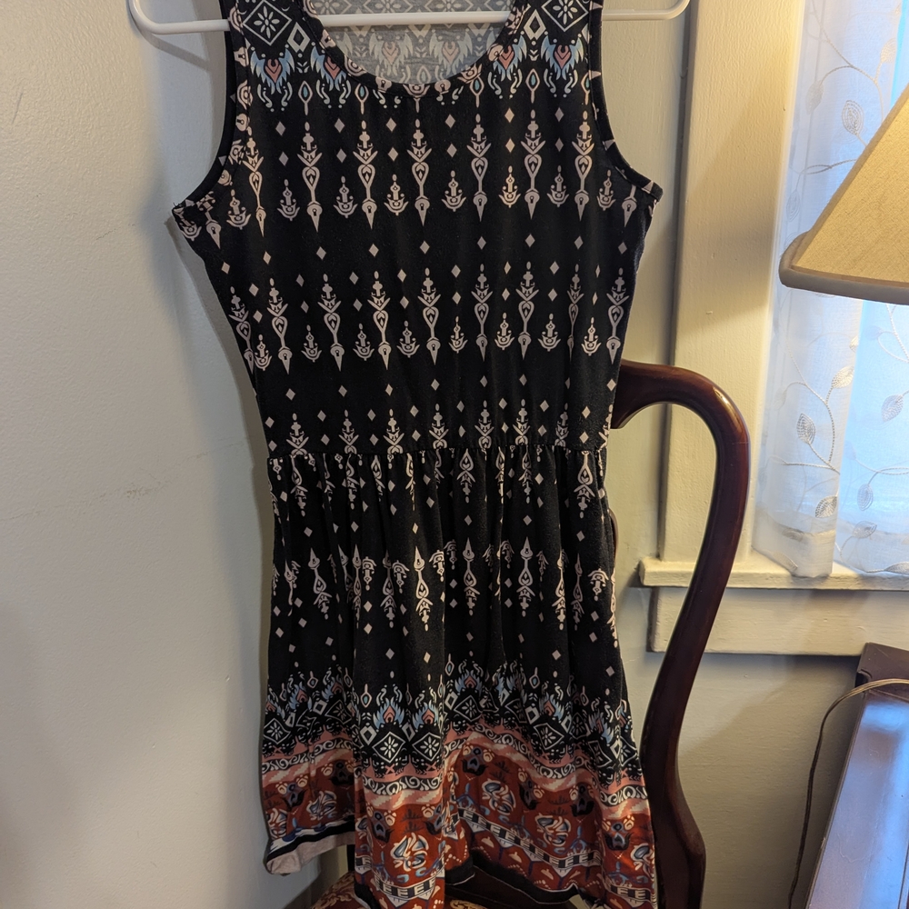 Black and Pink Pattern Dress